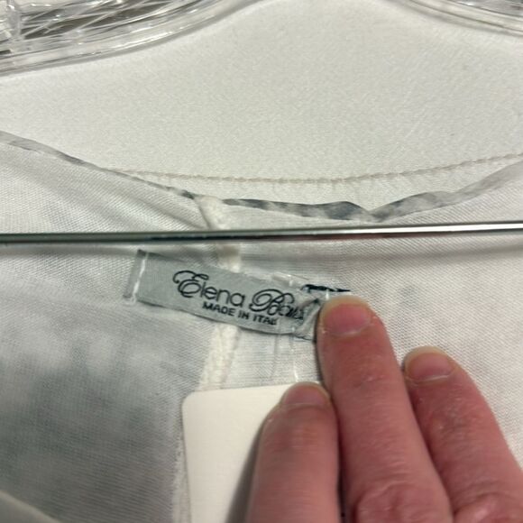 NWT Elena Baldi Grey and White Leopard Print Women's Top - Picture 6 of 7